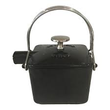 Vintage Black Staub Small Square Tea Pot Tea Pots Drinking Tea Tea