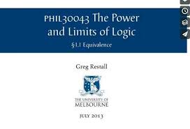 Advanced Logic 1 1 Logical Equivalence Logic Calculus University Of Melbourne