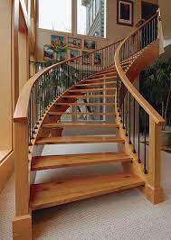 Freestanding Curved Stairs Are A Masterful Display Of Building Prowess After St Louis Builder Joe Hawkins Bui Staircase Design Curved Staircase Stairs Design