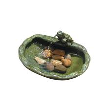 Freshen up landscape and patio areas with our garden water fountain designs. Green Glazed Ceramic Frog Solar Powered Outdoor Water Fountain Outdoor Fountains Home Garden