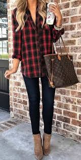 Black And Red Checkered Shirt Outfit Red Checkered Shirt Black And Red Checkered Shirt Red Button Up Shirts Long Sleeve Button Up Blouse Casual L Casual Fall Outfits Fall Outfits 2018 Fall Outfits