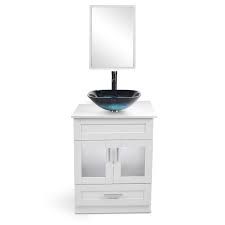 Black and white bathrooms can have their entire look changed just by increasing or decreasing the amount of black you use. Bathroom Vanity 24 Inch With Sink Wall Mounted Eco Pvc Sink Cabinet Vanity Organizers With Counter Top Glass Vessel Sink Vanity Mirror And 1 5 Gpm Faucet Combo Vanity Ocean Blue Sink Walmart Com