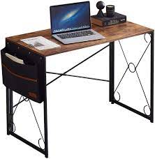 Weiß | tapeziertische und weitere. Vecelo Schreibtisch Faltbar Computertisch Burotisch 100x50x75 Bxtxh Arbeitstisch Klappbar Pc Tisch Fur Homeoffice Braun Seitentasche Amazon De Kuche Haushalt