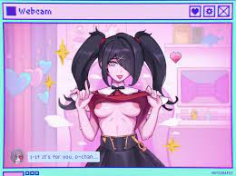 1girls ame-chan black hair blush drugged drugs hair over one eye  heart looking at viewer needy girl overdose needy streamer overload  notsorapoi partially clothed presenting shirt lift sitting smile