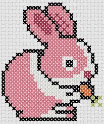 One set on plain paper for drawing your design, and one set on card stock for stitching. Simple Cross Stitch Patterns For Kids Little Bunny Cross Stitch 4 Free