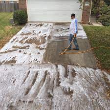 Then create a paste using a mix of tide oxi or oxi clean —you can ignore the ratios on the box and instead put a scoop into the bucket and add water slowly until the mixture resembles the thickness of peanut butter. Driveway Sidewalk Pressure Washing Service Cleaning