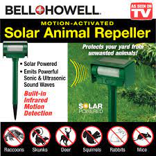 The bell & howell solar animal repeller's high frequency ultrasonic sound is unpleasant to animals. Bell Howell Solar Animal Repeller Stake Collections Etc