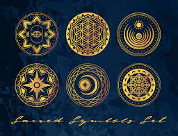Set Of Sacred Mystical Symbols Png Golden Black And White Etsy Mystic Symbols Sacred Mystical Art