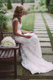 Less Is More Creating An Eclectic Look For Your Wedding Mine Forever Love Her Hair Wedding Dresses Ivory Wedding Dress Lace Applique Wedding Dress