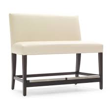 Vinyl upholstered counter height bench this counter height bench with dark brown vinyl upholstery is a beautiful modern piece of furniture with a chic this counter height banquette is crafted from solid birch wood, padded with flame retardant polyurethane foam, and upholstered in white leatherette. Anthony Leather Counter Bench Mitchell Gold Bob Williams