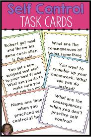Self Control Task Cards For Teaching About Impulse Control Social Skills Lessons Social Skills Task Cards