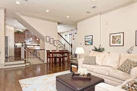 Three Story Three Bedroom With Private Baths For All 3 Living On Second Floor With 1 2 Bath Fo Stairs In Living Room Open Concept Home Open Plan Living Room