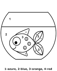 By best coloring pagesaugust 2nd 2018. Gold Fish Color By Number Easy Worksheet For Children