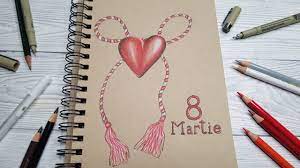 Sase desene in creion magherusan ,hartie desen format a3. 8 Martie Desenez Martisor Pentru Ziua Mamei Felicitare Diy Youtube