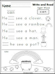 St Patrick S Day Write And Read The Word Can Madebyteachers Common Core Math Kindergarten Sight Words Kindergarten Books