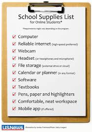 Infographic School Supplies List For Online Students Online School Supplies School Supplies List Online Student