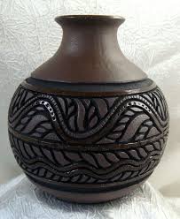 Pottery Swirl Vase Hand Carved Dark By Kittingercarvedclay 39 00 Pottery Art Coil Pottery Pottery Designs