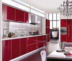 purplish red kitchen cabinet red