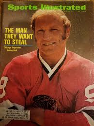 Bobby Hull leads the attack in the Rangers zone -.-