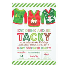 Check spelling or type a new query. Eat Drink And Be Tacky Ugly Sweater Party Invitation Card