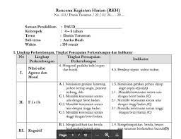 Rencana kegiatan harian tk tema tanaman. Rpph Paud Tema Dunia Tanaman Kurikulum 2013 Administrasi Paud