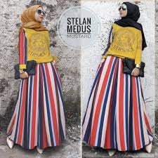 Gamis set wanita muslim drees bahan monscrept detail gamis : Medus Muslim Suits