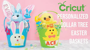 Nothing says easter more than unique personalized baskets. Cricut Personalized Dollar Tree Easter Baskets Youtube