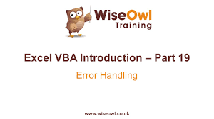 excel vba introduction part 19 error