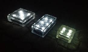 Solar powered glass ball led garden lights. Glass Solar Bricks With Led Lights