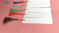 1mm Thickness Aluminum Custom Double-sided Bookmarks Sublimation Bookmark  Blanks with Tassel
