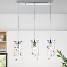10 best wayfair kitchen stools of january 2021. Orren Ellis Isabel 3 Light Kitchen Island Cylinder Pendant With Crystal Accents Reviews Wayfair