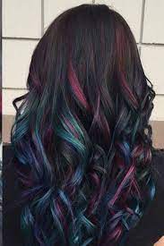 This Listing Is For One 1 14 Or 18 Galaxy Oil Slick Colored Clip In Custom Extension The Extensions Come In A M Hair Dye Tips Hair Styles Rainbow Hair Color