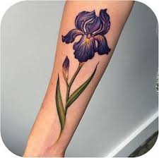 Cool cartoon colorful iris flower tattoo on forearm. 33 Ideas For Flowers Tattoo Sleeve Iris Iris Tattoo Iris Flower Tattoo Floral Tattoo Sleeve