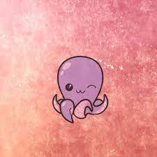 Octopus, cute octopus, purple, violet png. Cute Purple Cartoon Octopus On Rose Gold Background Octopus Drawing Cute Octopus Tattoo Octopus Tattoo