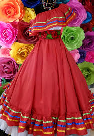 Mexican Red Dress With Top Handmade Beautiful Frida Kahlo Etsy Mexican Fancy Dress Mexican Style Dresses Traditional Mexican Dress