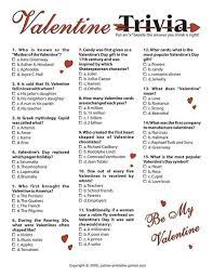 Patrick's day or irish parties. 45 Free Printable Valentine Trivia Design Corral