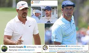 The friction between brooks koepka and bryson dechambeau has continued at the u.s. Brooks Koepka Apologises To Nfl Star Aaron Rodgers After He Was Paired With Bryson Dechambeau Daily Mail Online