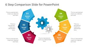 6 step modern comparison template for powerpoint business