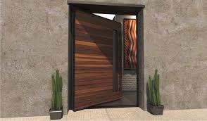 Maison Entree Idee Porte Pivotante Deco Plante Grasse Pot Pivot Doors Residential Doors Design Wood Exterior Door