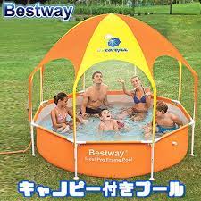 楽天市場 在庫有り 大型遊具 ベストウェイ スプラッシュ in シェード プレイ プール キャノピー付きプール お庭 大型プール 水遊び 家庭用 大型 bestway splash in shade play pool bbr baby 1号店 お庭 キャノピー プール