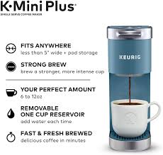 You will enjoy the delicious coffee in this coffee maker with k cup. Buy Keurig K Mini Plus Coffee Maker Single Serve K Cup Pod Coffee Brewer With 6 To12 Oz Brew Size K Cup Pod Storage And Travel Mug Friendly Evening Teal Online In Uae B07n3gm2n2