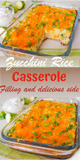 Healthy Zucchini Rice Casserole Filling And Delicious Side Dish Recipe Recipes Zucchini Rice Healthy