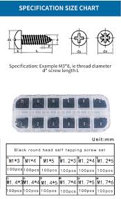 Us 4 5 10 Off Micro Glasses Screws Round Head Self Tapping Electronic Small Wood Screws Nails Kit Pc Screw Set 1200pcs Set M1 M1 2 M1 4 M1 7 In