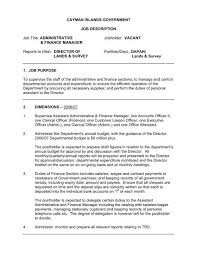 Administrative assistant job summary 1. Admin And Finance Manager Job Description Cayman Islands