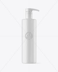 Matte Cosmetic Bottle With Pump Mockup In Bottle Mockups On Yellow Images Object Mockups
