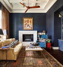 This rich blue wallpaper is made to resemble grasscloth with its tightly. Wallpaper Installer Projects Austin San Antonio Paper Moon Painting