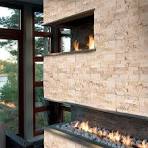 Beige Travertine Stacked Stone Ledger Corners - Rockmount