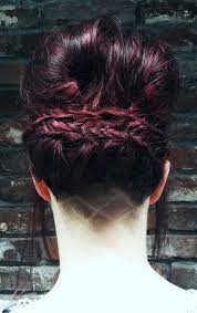 Updo With Undercut And Hair Tattoo By Jessica Salon Du Trezo Long Hair Wedding Styles Pretty Hairstyles Short Hair Undercut