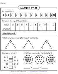 Multiplication Worksheets Basic Facts With 8 As A Factor