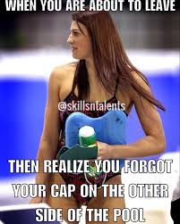 Seriously Your Hair Does Not Look That Good After Swim Practice Swimming Funny Swimmer Memes Swimming Motivation